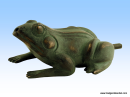 Groda, grodfontän, sittande, grön, längd 11 cm, bredd 9 cm, höjd ca: 5 cm