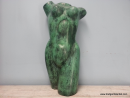 Torso, kvinna, grönblå patinerad figur i brons