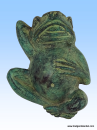 Groda, liggande på rygg, 12 cm. Helt massiv helgjuten groda i brons