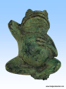 Groda, liggande på rygg, 08 cm. Helt massiv helgjuten groda i brons